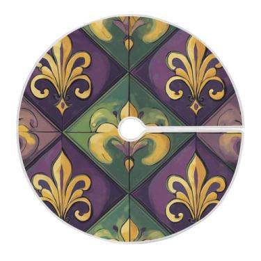 Imagem de Blueangle Saia de árvore de carnaval de 90 cm saia de poliéster macio para decoração de carnaval (84)