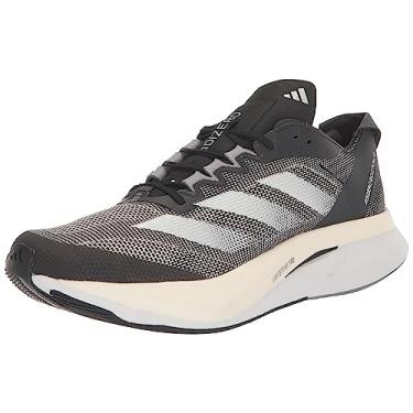 Imagem de adidas Tênis de corrida feminino Adizero Boston 12, Preto/Branco/Carbono, 35