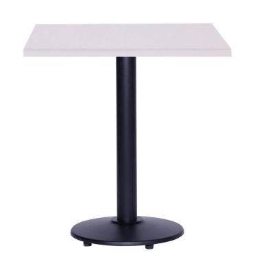 Imagem de Mesa Zeta Ferro Preto 75 Cm (alt) Disco Redondo Tampo Mdp Quadrado 60 Cm (larg) X 2,50 Cm Alt Branco