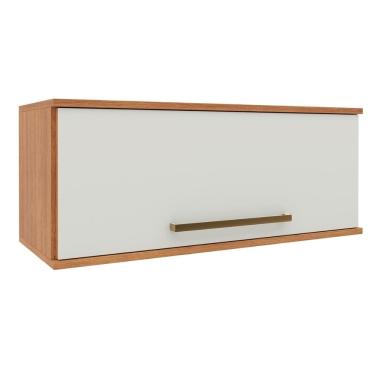 Imagem de Armário Aéreo de Geladeira 1 Porta 0,80m Grécia Madeirado/Off White
