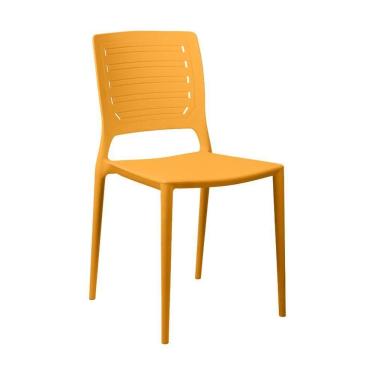 Imagem de Cadeira Empilhável Saturno Amarelo Mostarda Em Polipropileno Acrilys