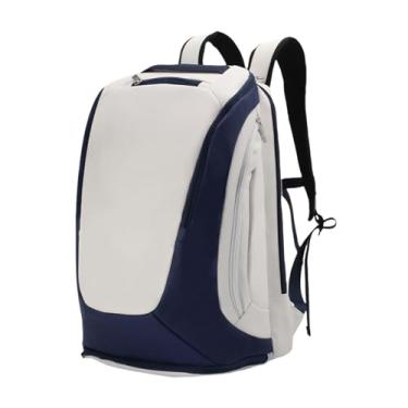 Imagem de menolana Mochila de badminton, bolsa para raquete de tênis, bolsa esportiva para atividades ao ar livre, mulheres, homens, bolsa grande para raquete, bolsa de, Branco Azul