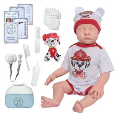 Imagem de Bebê Reborn Masculino Corpo De Silicone Com Bolsa Acessórios - Cegonha