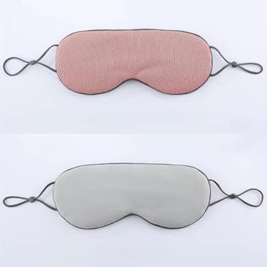 Imagem de Máscara de dormir blecaute dupla face para mulheres no outono e inverno, leve e sem pressão estilo de orelha pendurada nos olhos, a máscara de olho é fresca de um lado e quente do outro lado (rosa)