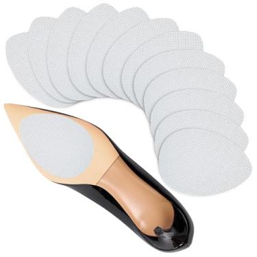Imagem de Almofadas antiderrapantes, aderências de sapato autoadesivas transparentes na parte inferior dos sapatos, adesivos antiderrapantes de salto alto, protetores de sola de sapato de silicone (12 peças