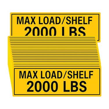 Imagem de 32 peças (14 x 5 cm) - PRATELEIRA DE CARGA MÁXIMA 907 kg - Adesivo de placa de PRATELEIRA DE CARGA MÁXIMA 907 kg - Adesivo de vinil com cores vibrantes e duradouras