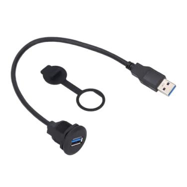 Imagem de Garosa Cabo Embutido para Montagem Em Carro USB 3.0, Extensão de Montagem Em Painel Fêmea para Macho de 1 pé Com Travamento Rosqueado para Uso Industrial Automotivo, Conector de Latão à Prova de
