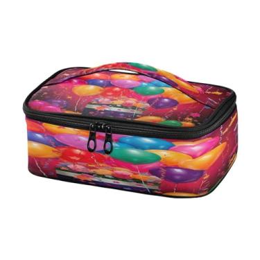 Imagem de Wassud Balões coloridos com lancheira pequena, mini bolsa térmica portátil com alça para escritório, praia, viagens