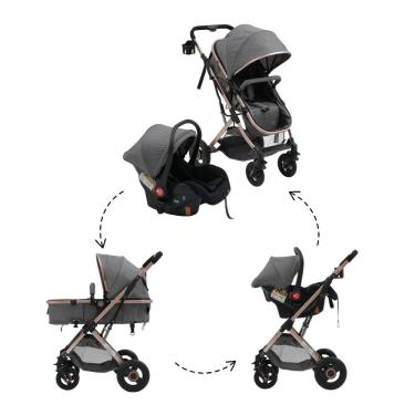 Imagem de Carrinho c/Bebê Conforto Reversível Elysian Maxi Baby