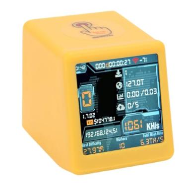 Imagem de ASHATA Bitcoin Lottery Miner, 1060Kh / S WiFi Bluetooth Hashrate BTC Mining Machine para Bitcoin, Tela de 1,54 Polegadas, Máquina de Mineração de Relógio de Mesa, Plug and Play, Amarelo