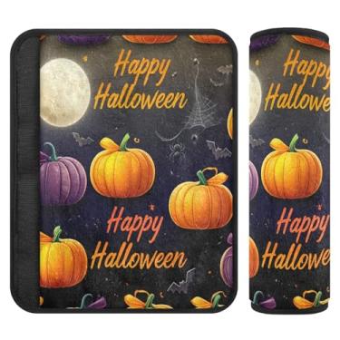 Imagem de Burbuja Capa para cinto de segurança de carro com abóboras coloridas macias e confortáveis para alça de ombro de assento, 1 par médio