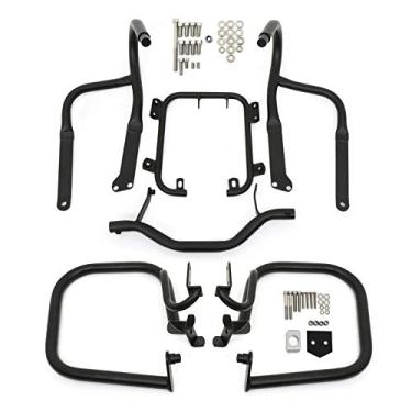 Imagem de Worldmotop Engine Guard Highway Crash Bar Protector Substituição para BMW R1200RT R 1200RT 2004-2013 (dianteiro e traseiro preto)