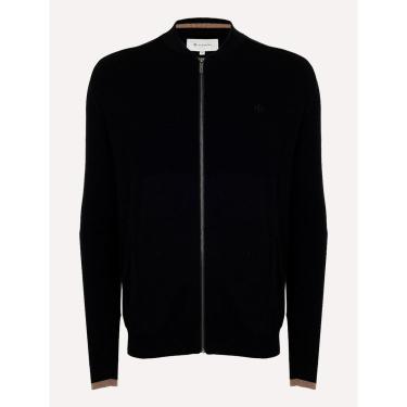 Imagem de Casaco Dudalina Masculino Tricot Bomber Raglan Textura Preto-Masculino
