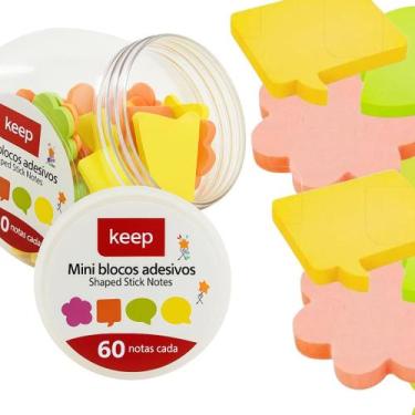 Imagem de Mini Bloco Post It Adesivos Coloridos Sortidos com 60 folhas Tamanho 4