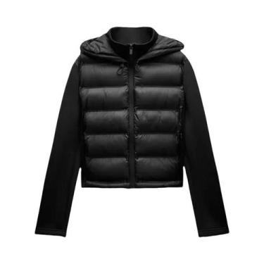 Imagem de Jaqueta Feminina Leve E Quente De Inverno Com Capuz E Zíper, Manga Lon
