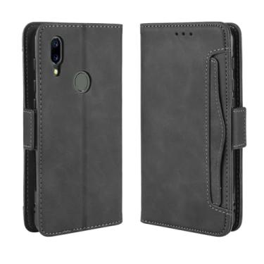 Imagem de Capa para UMIDIGI A3S,Retro magnético Flip Case,Design de carteira de couro PU com slots de cartão removíveis -Black