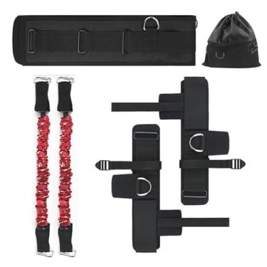 Imagem de Conjunto de Faixas Força para Pernas Vertical Jump Trainer Treinamento Basquete e Futebol - Melhore a Explosiva Agilidade Chute Corda Elástica Ajustável Esportivo Cabos TPE com Cinto Abdominal Cintas