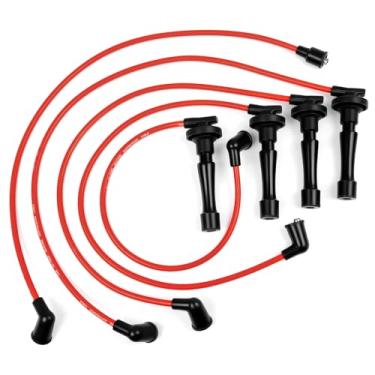 Imagem de AUTOPICK Conjunto de 5 fios de vela de ignição compatíveis com Honda Civic 1992-2000, Civic del Sol 1993-1997, Accord L4 SOHC 1994-2002, conjunto de fios de vela de ignição espiral de 7 mm HD9002