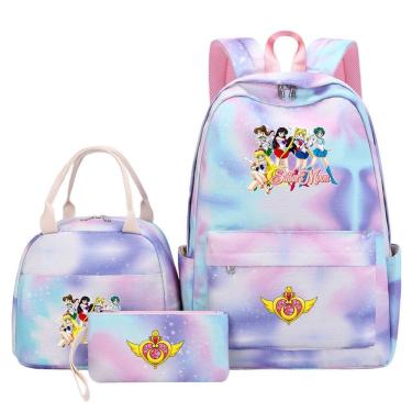 Imagem de Conjunto de mochilas Sailors Moons Anime, 3 peças, mochila escolar infantil