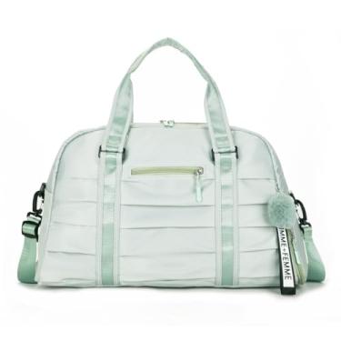 Imagem de Bolsa Mala De Mão Feminina Impermeável Alça Reforçada, Resistente e Estilosa para Viagem e Dia a Dia Mulheres(Verde)