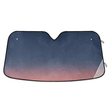 Imagem de Guarda-sol para para-brisa gradiente azul marinho escuro dobrável, para-sol de janela, para SUV, carro, caminhão, acessórios de verão para carro