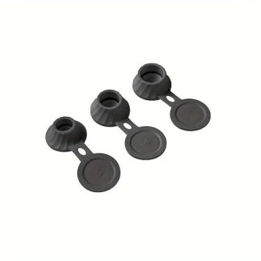 Imagem de Conjunto de tampas verticais de 3 peças para xampu, condicionador, gel de banho, tampas de dispensador flip-top à prova de vazamento (preto)