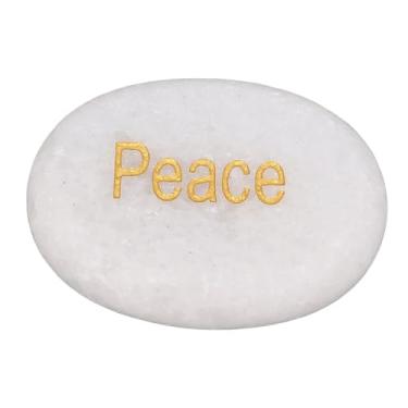 Imagem de CUOFYUNL Pedra de Mármore Gravada Inspiradora Natureza Pedra Preciosa Decoração Artesanato Presente para Amigos da Família (paz)
