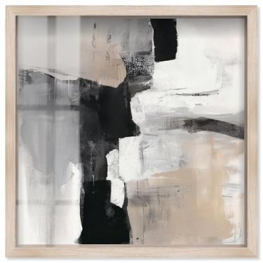 Imagem de Shades of Gray I Shadowbox Print Minimalista Wall Art por Art Remedy, Blonde Frame, 21 x 21