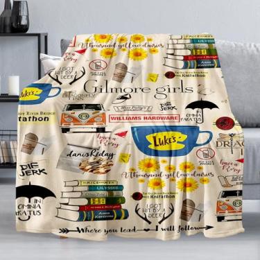 Imagem de Cobertor de flanela de lã macio antibolinhas, cobertor aconchegante e quente para sofá, cama, acampamento, hipoalergênico e resistente a rugas (152 x 127 cm)