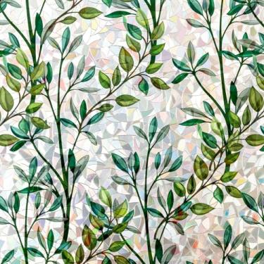 Imagem de Película de privacidade para janela arco-íris, folha 3D, decorativa, vitral, antiUV, não adesiva, reutilizável, 59,9 x 399,8 cm, para sala de casa, carro, vidro aderente