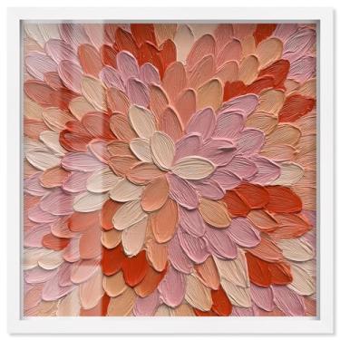 Imagem de Shades of Rose Shadowbox Print Flower Wall Art por Art Remedy, moldura branca, 63 x 63 cm