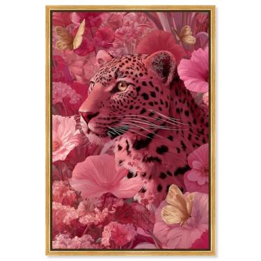 Imagem de Roseate Realm Roamer Impressão em Tela Rosa Decoração de Parede por Art Remedy, Moldura Dourada, 50 x 76 cm