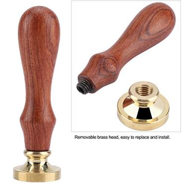 Imagem de GLOGLOW Carimbo de Cera de Vedação de Madeira retrô Adesivo Com Cabeça de Latão Removível, Cabo de Madeira Premium, Design Clássico para Convites de Casamento, Cartões e Envelopes, 9 Cm X 2,5 Cm