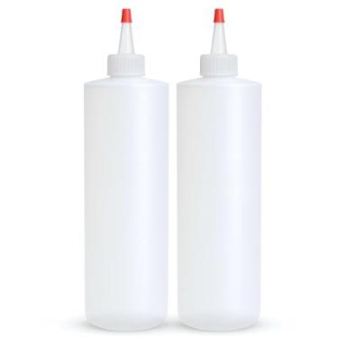 Imagem de Garrafas de apertar profissionais com tampa vermelha, dispensadores de condimentos de nível de restaurante para molhos, ketchup, mostarda, churrasco - Garrafas de cozinha de plástico sem BPA