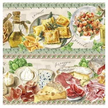 Imagem de Tecido Tricoline Digital Barrado Sabores da Itália 100% Algodão