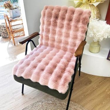 Imagem de Yadlan Almofadas reclináveis de pele sintética de pelúcia, almofadas macias para cadeira de escritório, confortáveis para cadeira de jantar, cadeira de balanço, capas de assento, protetores de banco