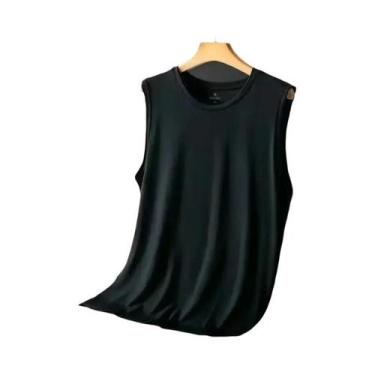 Imagem de Camiseta Regata Masculina Leve De Seda Gelada Com Malha Para Esportes 