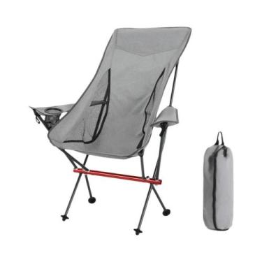 Imagem de Cadeira De Camping Leve E Dobrável Com Apoio De Braço E Porta-Copos Pa