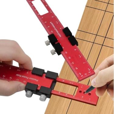 Imagem de Régua de marcação deslizante de metal, régua de bolso de precisão, ferramentas de medição de trabalho de medição de 200 mm polegadas métricas