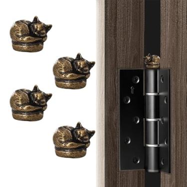 Imagem de WLHYHH Cabeças de dobradiça decorativa com ímã de gárgula de gato para decoração de casa (Fox 4)