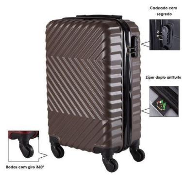 Imagem de Mala de bordo capacidade 10kg padrão anac denver - Ultra Leve, Café