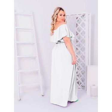 Imagem de Vestido feminino longo plus size festa fenda casamento convidada - Sna