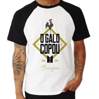 Imagem de Camiseta Raglan O Galo Copou! - Foca na Moda, Branco, Preto, GGG