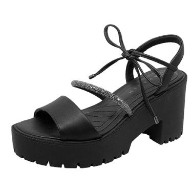 Imagem de Sandália Feminina Casual Tratorada com Strass Ramarim 2354223