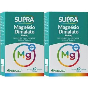 Imagem de Kit 2X Supra Magnésio Dimalato - 500mg 60 Cápsulas - Herbamed-Masculino