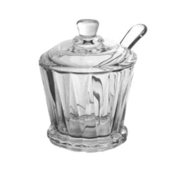 Imagem de AÇUCAREIRO DE CRISTAL 11CM COM COLHER.