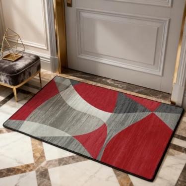 Imagem de NABURGRI Tapete lavável 5 x 7 cm, moderno, geométrico, abstrato, tapete antiderrapante, adequado para escritórios internos, quartos, cozinha, banheiro e dormitórios, tapete de entrada