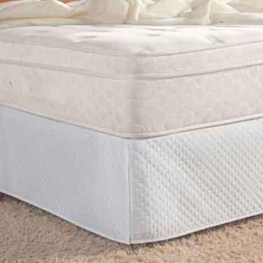 Imagem de Saia Box Matelada Casal Queen, Branca, 100% Poliéster, 2,33m x 2,26m, com Pregas nos Cantos,Protetor de box de cama