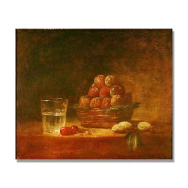 Imagem de NHLDZYH Vintage Fruta Ainda Vida Tela Retro Frutas Motivo Estilo Country Decoração de Parede para Cozinha e Sala de Jantar. A18. 40 x 48 cm. Apenas Tela