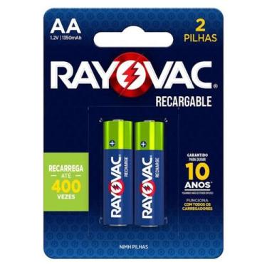 Imagem de Pilha Recarregável Econômica Rayovac Aa 1350mah 2 Pilhas